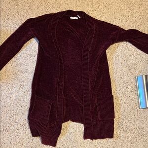 Women's Burgundy Cardigan